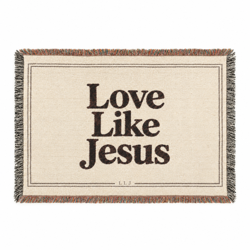 Love Like Jesus Inspirational Christian Woven Blanket