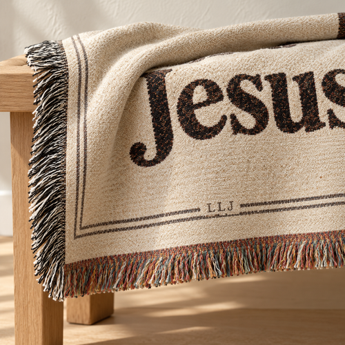 Love Like Jesus Inspirational Christian Woven Blanket
