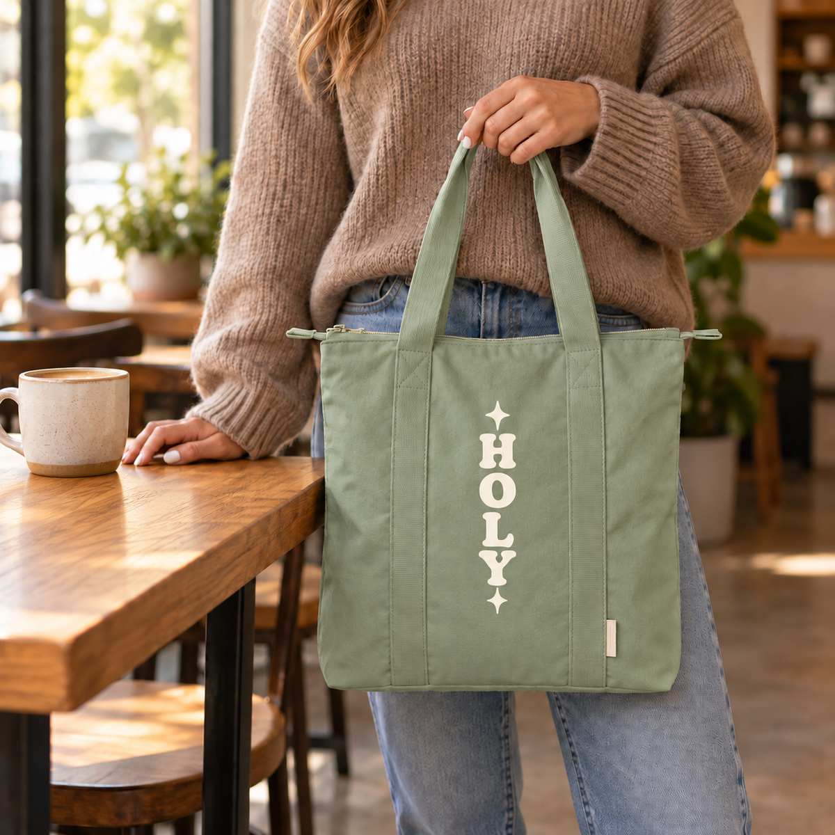 HOLY Christian Tote Bag – Everyday Zip-Top Carryall