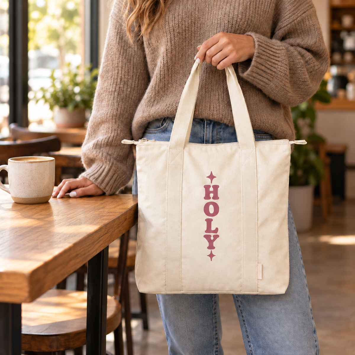 HOLY Christian Tote Bag – Everyday Zip-Top Carryall