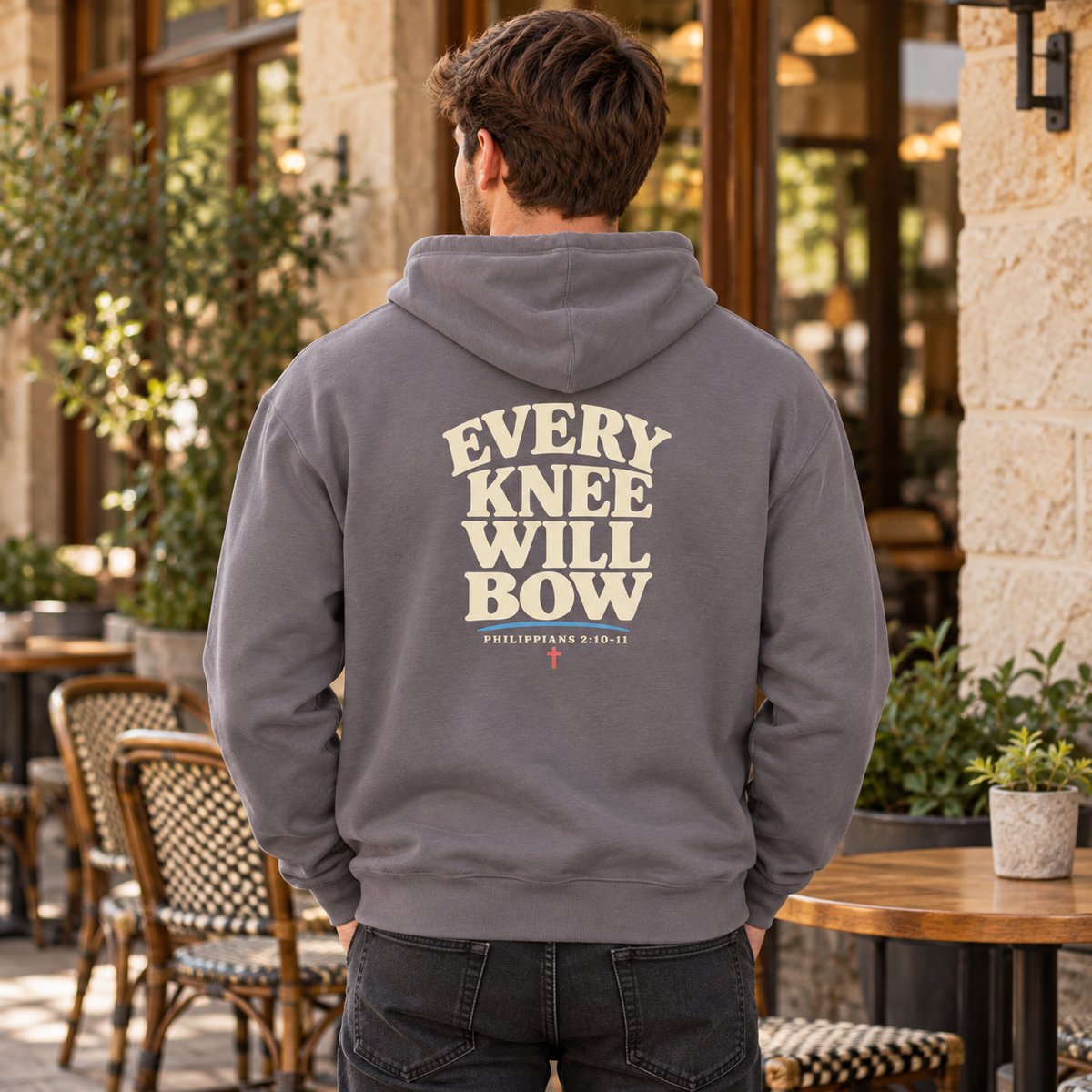 Jesus Is King Champion Hoodie | Philippians 2:10–11
